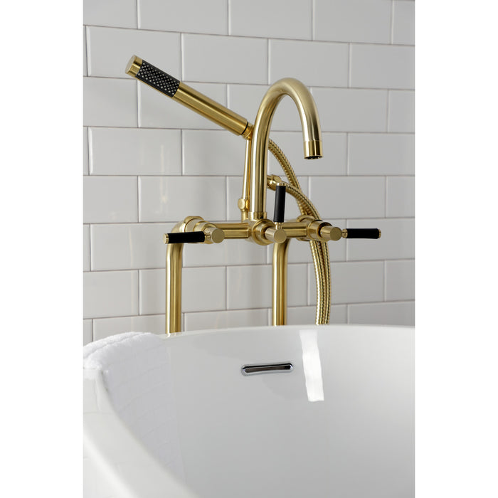 Kingston Sona CCK8107DKL - Concord Freestanding Tub Faucet with Supply Line and Stop Valve, Brushed Brass