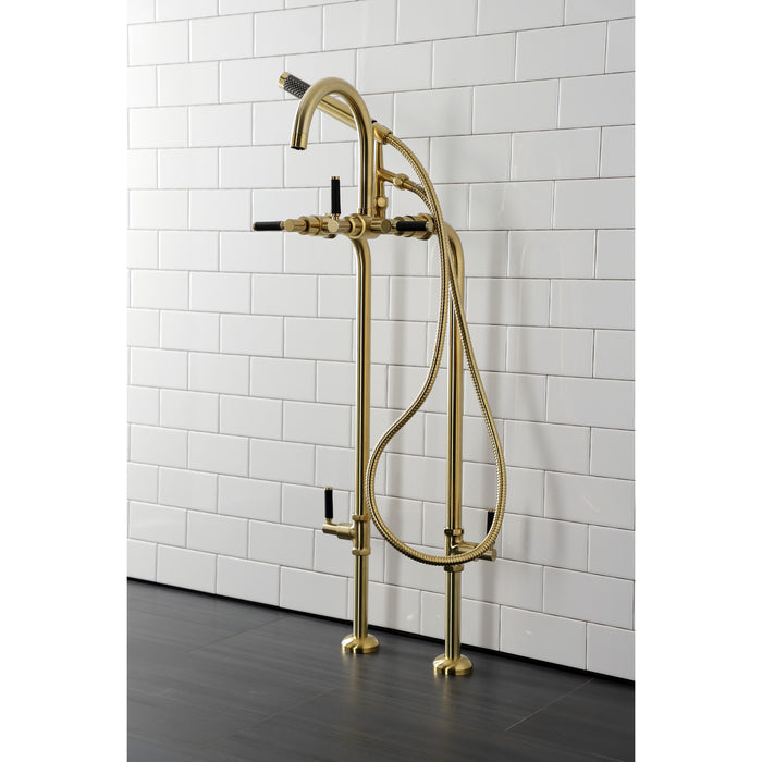 Kingston Sona CCK8107DKL - Concord Freestanding Tub Faucet with Supply Line and Stop Valve, Brushed Brass