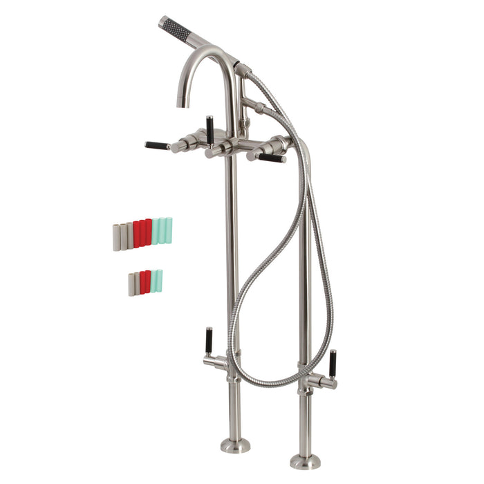 Kingston Sona CCK8108DKL - Concord Freestanding Tub Faucet with Supply Line and Stop Valve, Brushed Nickel