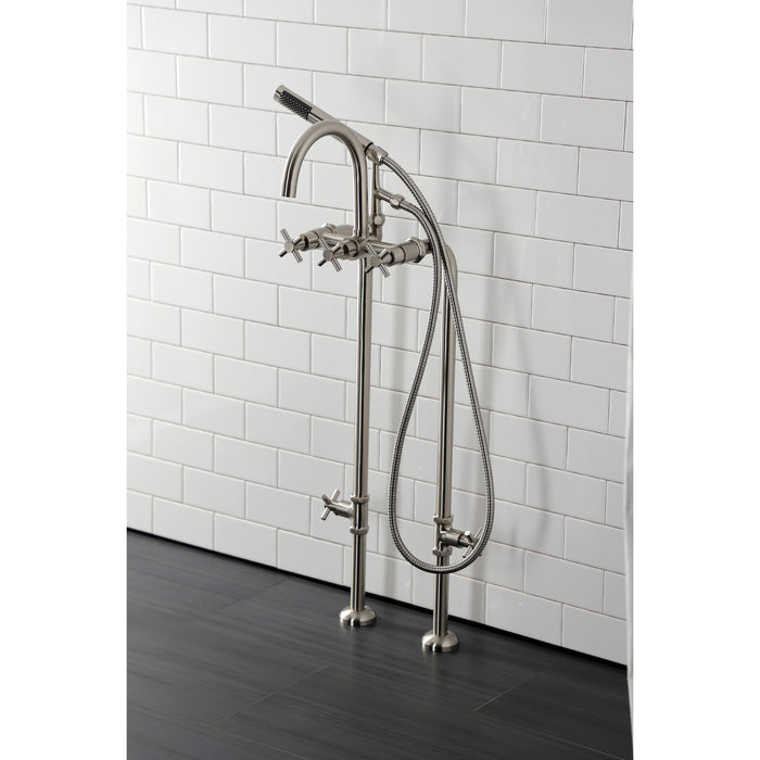 Kingston Sona CCK8108DX - Concord Freestanding Tub Faucet with Supply Line and Stop Valve, Brushed Nickel