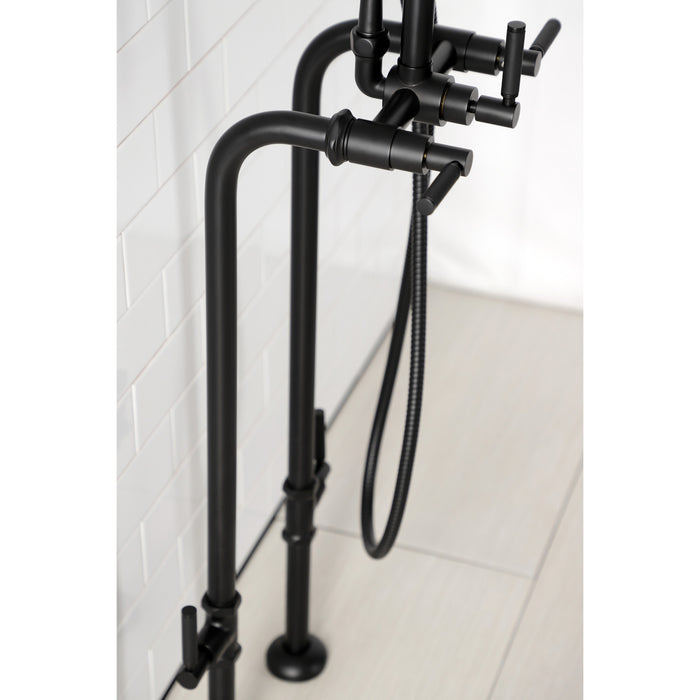 Kingston Sona CCK8400DKL - Concord Freestanding Tub Faucet with Supply Line and Stop Valve, Matte Black