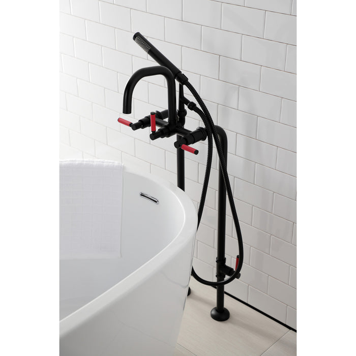 Kingston Sona CCK8400DKL - Concord Freestanding Tub Faucet with Supply Line and Stop Valve, Matte Black