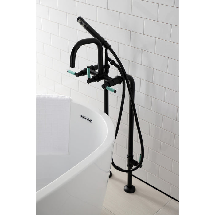 Kingston Sona CCK8400DKL - Concord Freestanding Tub Faucet with Supply Line and Stop Valve, Matte Black