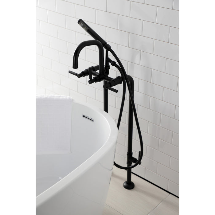Kingston Sona CCK8400DKL - Concord Freestanding Tub Faucet with Supply Line and Stop Valve, Matte Black