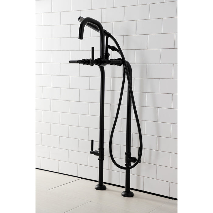 Kingston Sona CCK8400DKL - Concord Freestanding Tub Faucet with Supply Line and Stop Valve, Matte Black