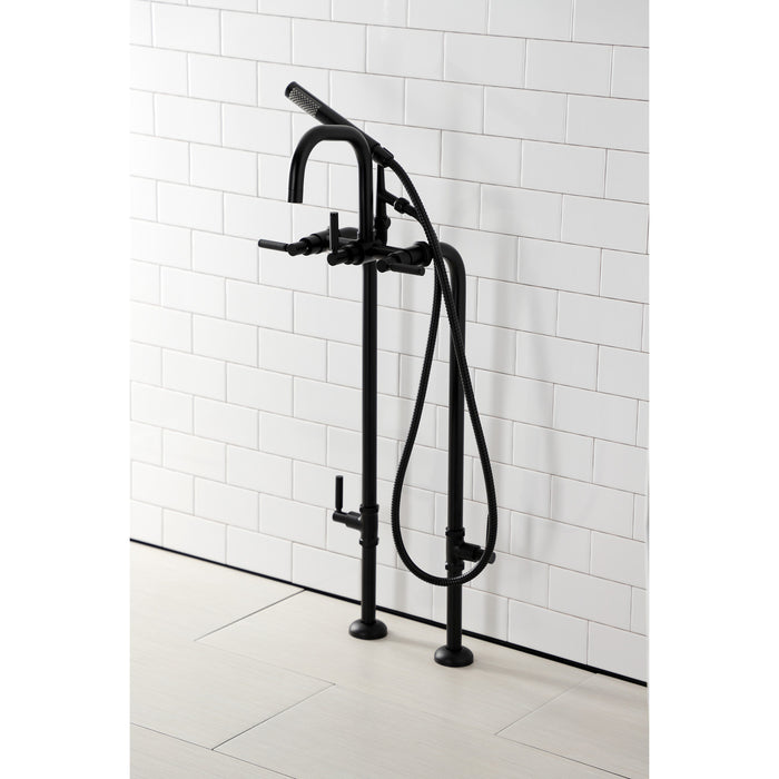 Kingston Sona CCK8400DKL - Concord Freestanding Tub Faucet with Supply Line and Stop Valve, Matte Black