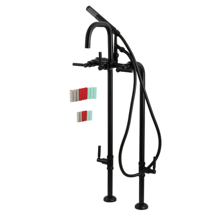 Kingston Sona CCK8400DKL - Concord Freestanding Tub Faucet with Supply Line and Stop Valve, Matte Black