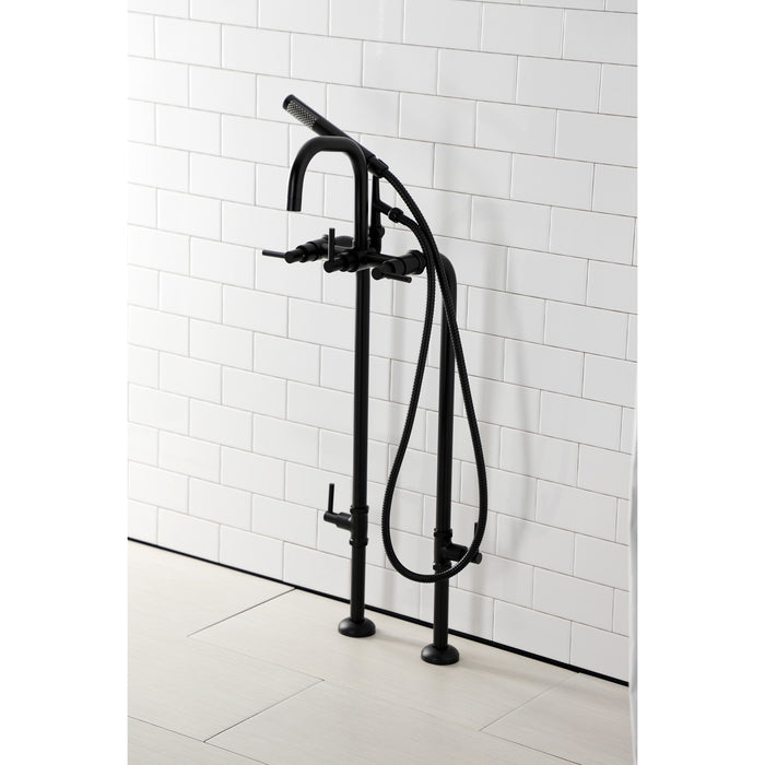 Kingston Sona CCK8400DL - Concord Freestanding Tub Faucet with Supply Line and Stop Valve, Matte Black