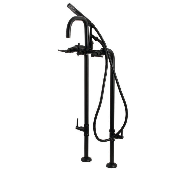 Kingston Sona CCK8400DL - Concord Freestanding Tub Faucet with Supply Line and Stop Valve, Matte Black