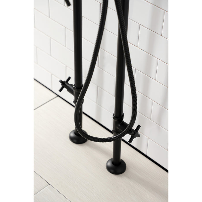 Kingston Sona CCK8400DX - Concord Freestanding Tub Faucet with Supply Line and Stop Valve, Matte Black