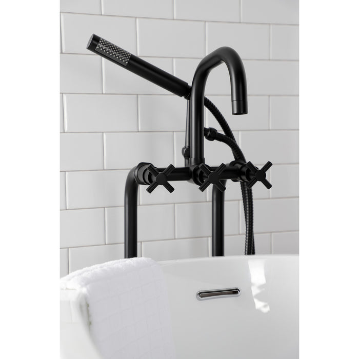 Kingston Sona CCK8400DX - Concord Freestanding Tub Faucet with Supply Line and Stop Valve, Matte Black
