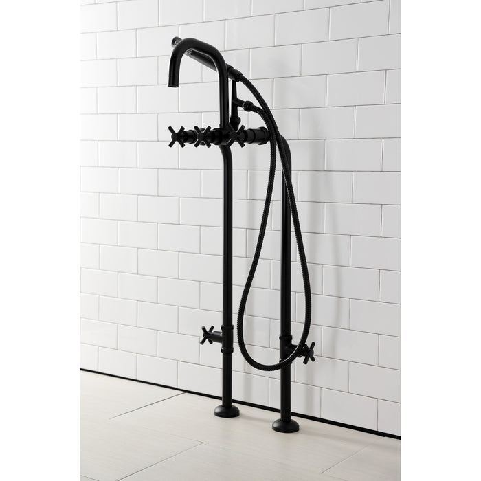 Kingston Sona CCK8400DX - Concord Freestanding Tub Faucet with Supply Line and Stop Valve, Matte Black