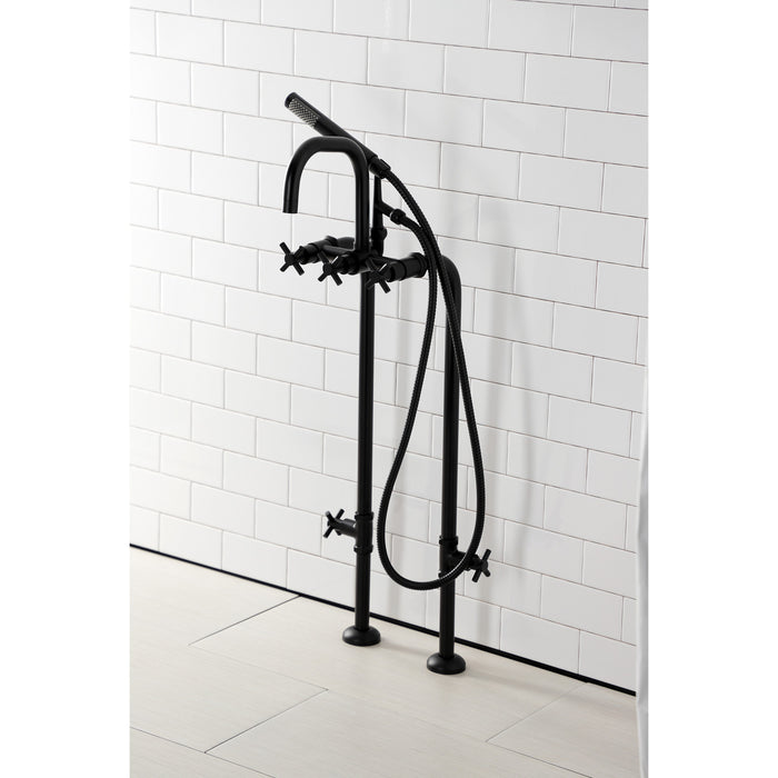 Kingston Sona CCK8400DX - Concord Freestanding Tub Faucet with Supply Line and Stop Valve, Matte Black