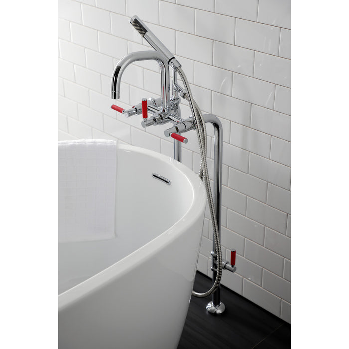 Kingston Sona CCK8401DKL - Concord Freestanding Tub Faucet with Supply Line and Stop Valve, Polished Chrome