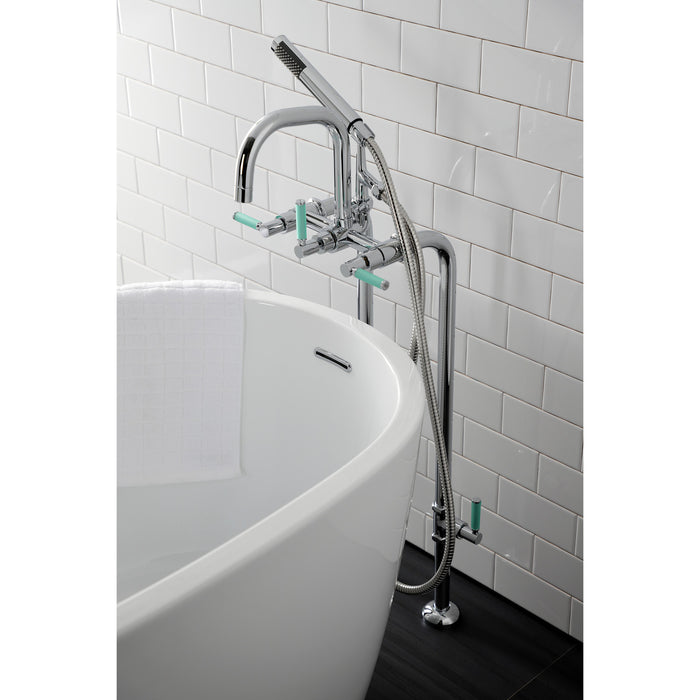 Kingston Sona CCK8401DKL - Concord Freestanding Tub Faucet with Supply Line and Stop Valve, Polished Chrome