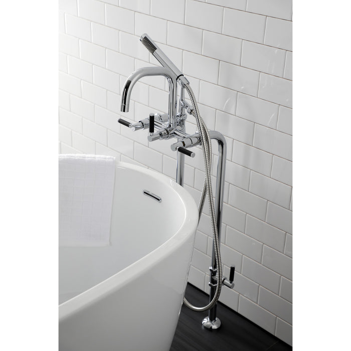 Kingston Sona CCK8401DKL - Concord Freestanding Tub Faucet with Supply Line and Stop Valve, Polished Chrome