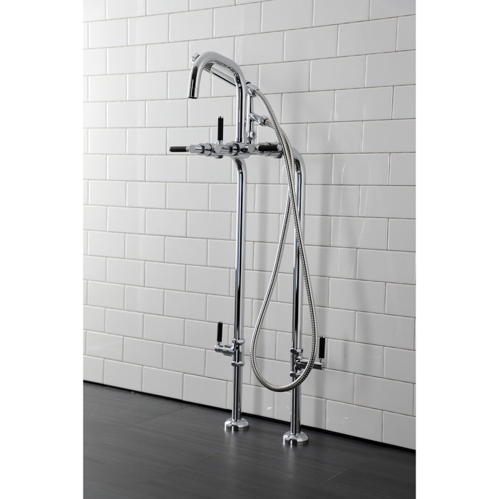 Kingston Sona CCK8401DKL - Concord Freestanding Tub Faucet with Supply Line and Stop Valve, Polished Chrome