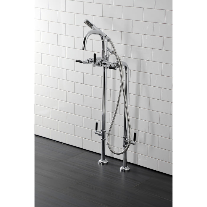 Kingston Sona CCK8401DKL - Concord Freestanding Tub Faucet with Supply Line and Stop Valve, Polished Chrome