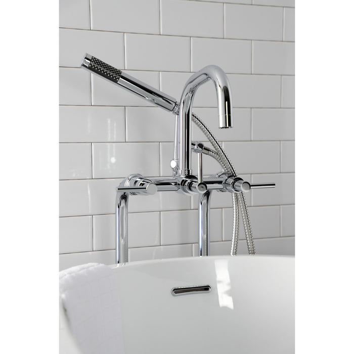 Kingston Sona CCK8401DL - Concord Freestanding Tub Faucet with Supply Line and Stop Valve, Polished Chrome