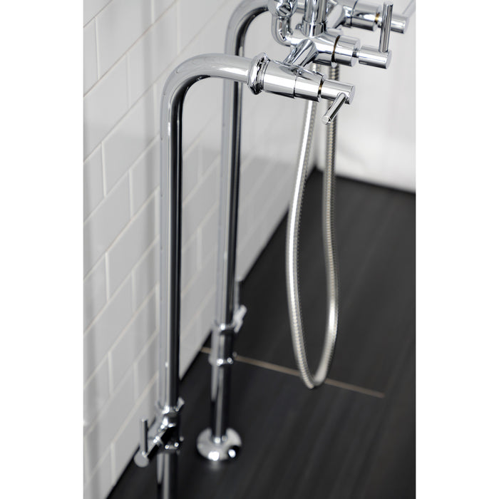 Kingston Sona CCK8401DL - Concord Freestanding Tub Faucet with Supply Line and Stop Valve, Polished Chrome