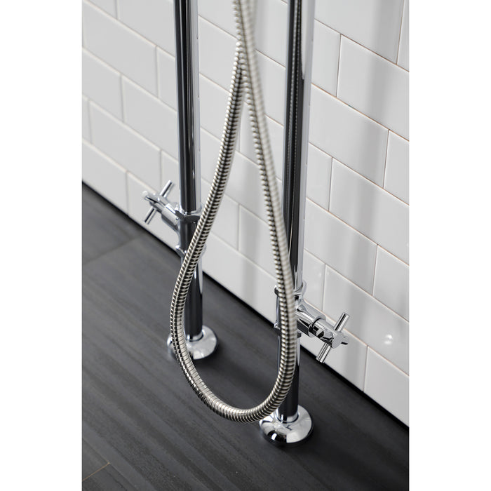 Kingston Sona CCK8401DX - Concord Freestanding Tub Faucet with Supply Line and Stop Valve, Polished Chrome