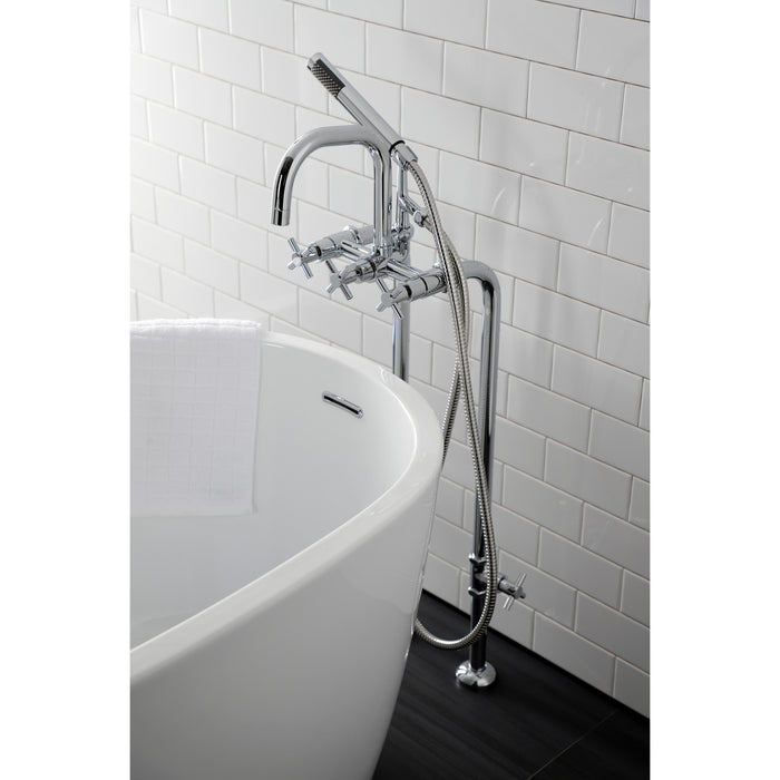 Kingston Sona CCK8401DX - Concord Freestanding Tub Faucet with Supply Line and Stop Valve, Polished Chrome