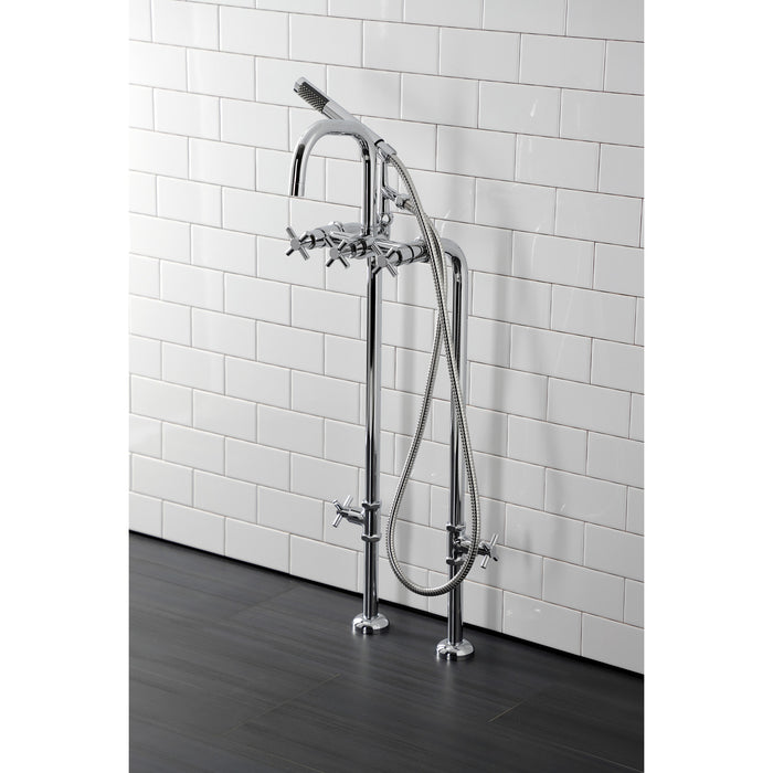 Kingston Sona CCK8401DX - Concord Freestanding Tub Faucet with Supply Line and Stop Valve, Polished Chrome