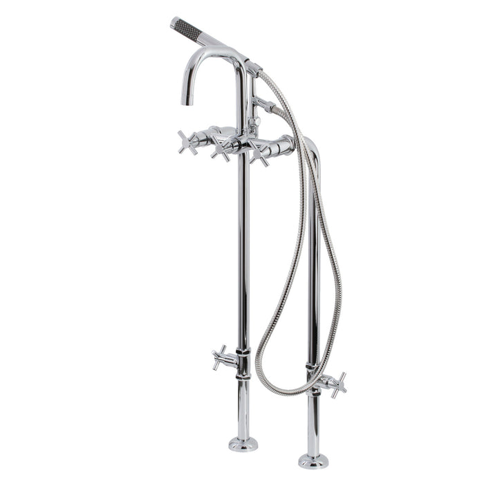 Kingston Sona CCK8401DX - Concord Freestanding Tub Faucet with Supply Line and Stop Valve, Polished Chrome
