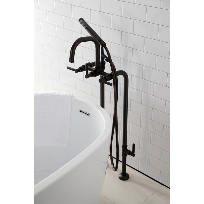 Kingston Sona CCK8405DKL - Concord Freestanding Tub Faucet with Supply Line and Stop Valve, Oil Rubbed Bronze