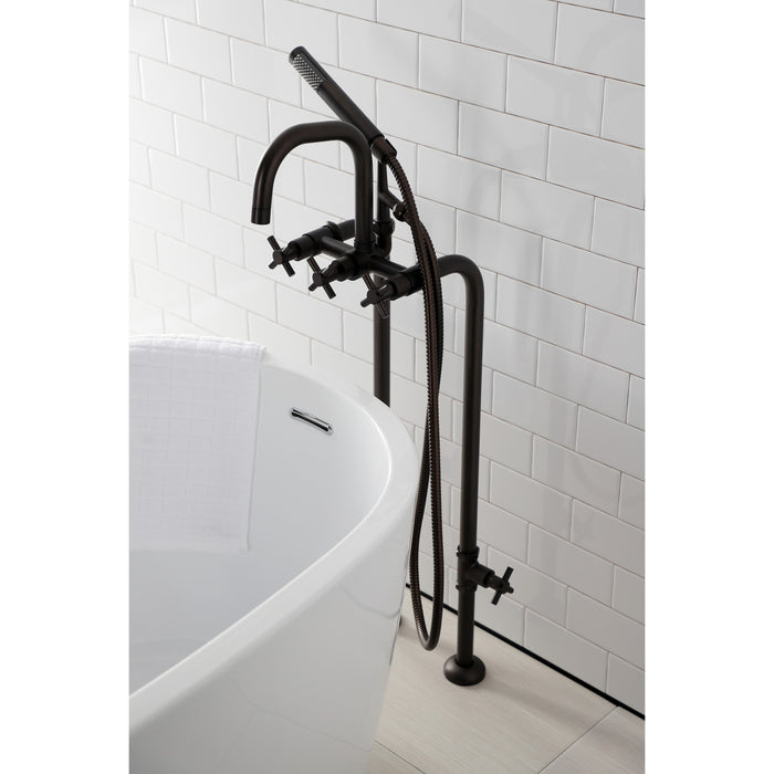 Kingston Sona CCK8405DX - Concord Freestanding Tub Faucet with Supply Line and Stop Valve, Oil Rubbed Bronze
