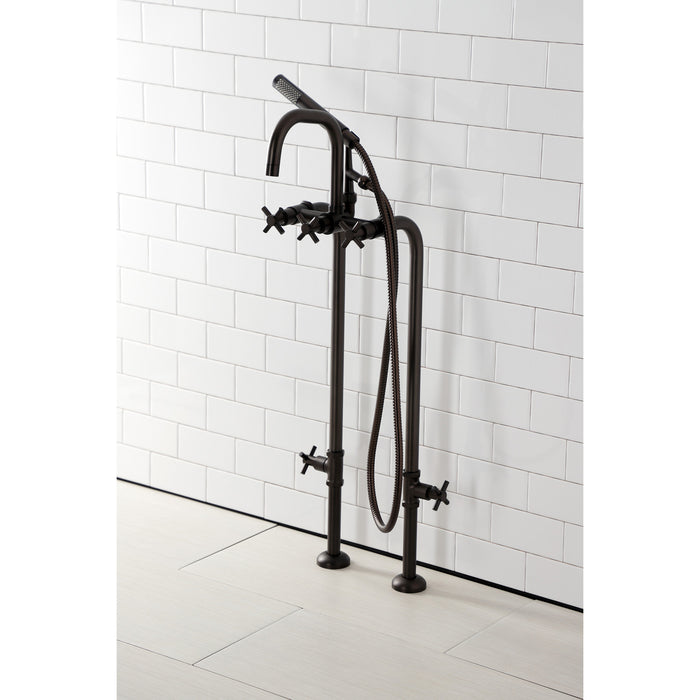 Kingston Sona CCK8405DX - Concord Freestanding Tub Faucet with Supply Line and Stop Valve, Oil Rubbed Bronze