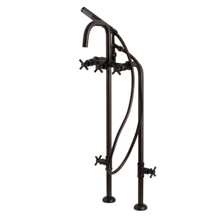 Kingston Sona CCK8405DX - Concord Freestanding Tub Faucet with Supply Line and Stop Valve, Oil Rubbed Bronze