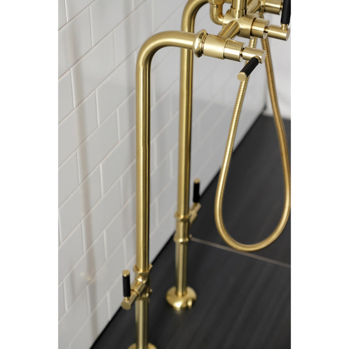 Kingston Sona CCK8407DKL - Concord Freestanding Tub Faucet with Supply Line and Stop Valve, Brushed Brass