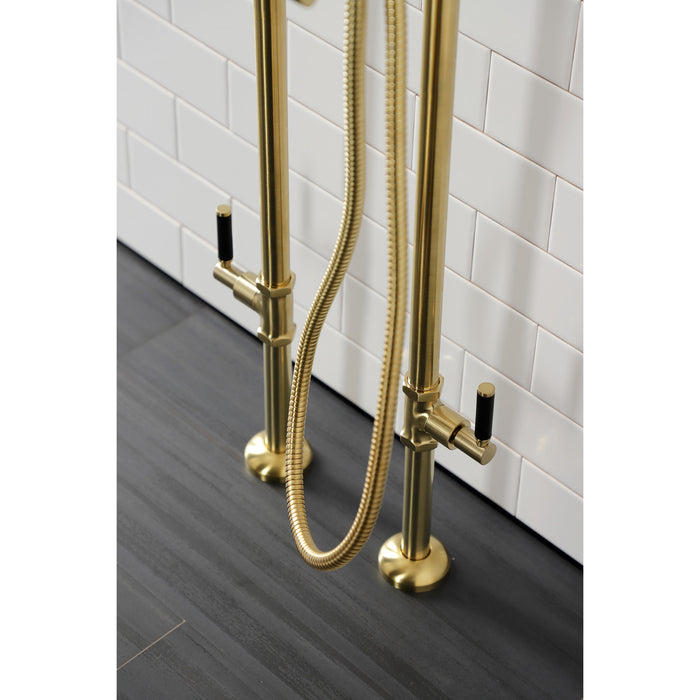 Kingston Sona CCK8407DKL - Concord Freestanding Tub Faucet with Supply Line and Stop Valve, Brushed Brass