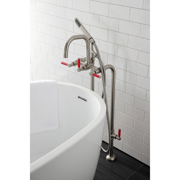 Kingston Sona CCK8408DKL - Concord Freestanding Tub Faucet with Supply Line and Stop Valve, Brushed Nickel