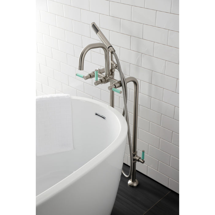 Kingston Sona CCK8408DKL - Concord Freestanding Tub Faucet with Supply Line and Stop Valve, Brushed Nickel
