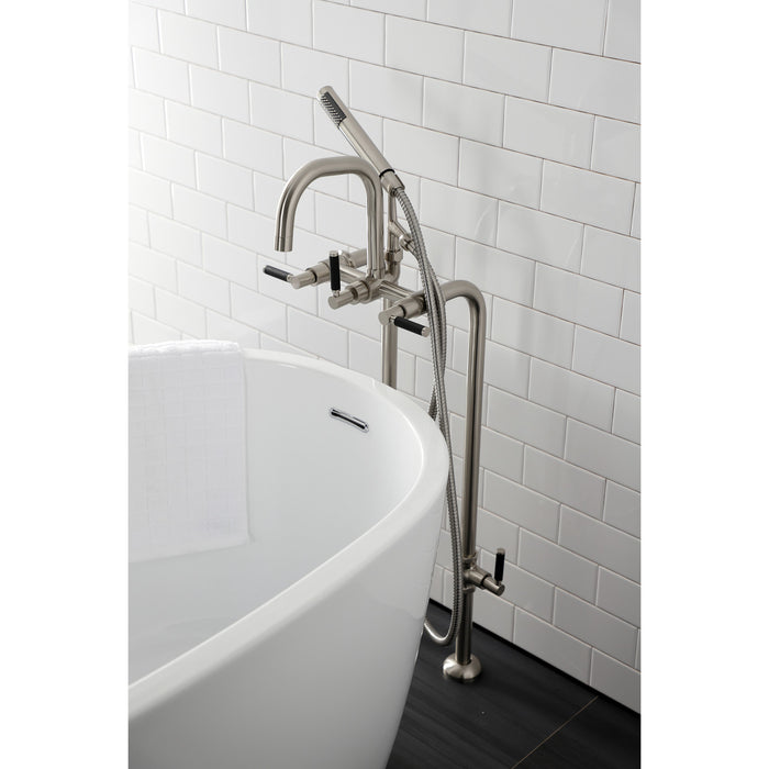 Kingston Sona CCK8408DKL - Concord Freestanding Tub Faucet with Supply Line and Stop Valve, Brushed Nickel