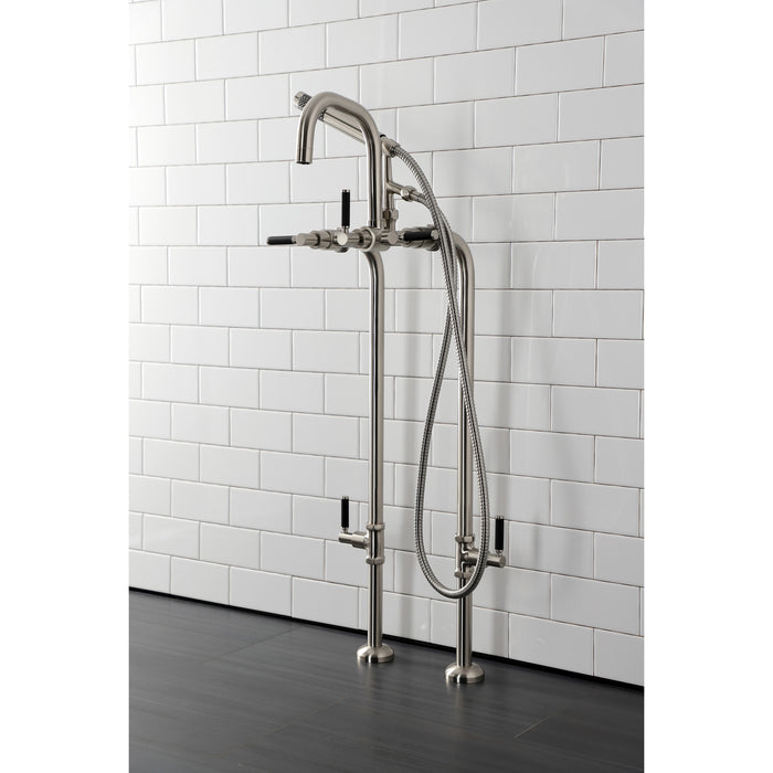 Kingston Sona CCK8408DKL - Concord Freestanding Tub Faucet with Supply Line and Stop Valve, Brushed Nickel