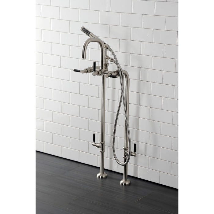 Kingston Sona CCK8408DKL - Concord Freestanding Tub Faucet with Supply Line and Stop Valve, Brushed Nickel