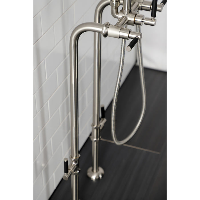 Kingston Sona CCK8408DKL - Concord Freestanding Tub Faucet with Supply Line and Stop Valve, Brushed Nickel