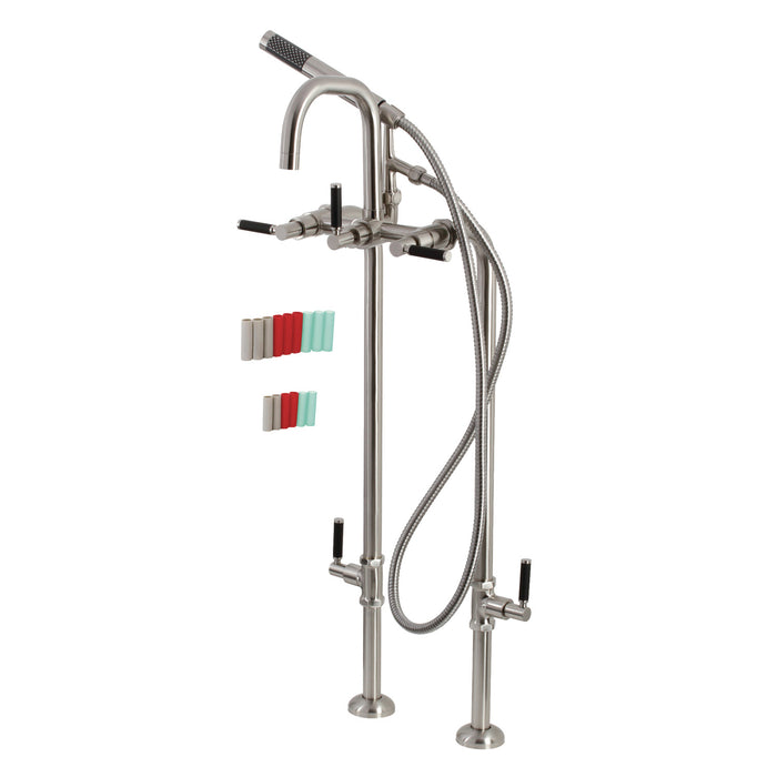 Kingston Sona CCK8408DKL - Concord Freestanding Tub Faucet with Supply Line and Stop Valve, Brushed Nickel