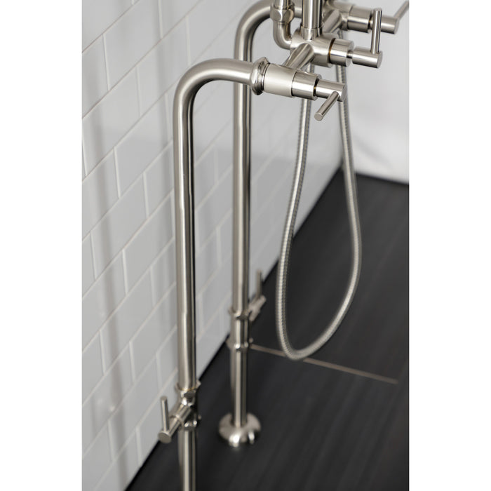 Kingston Sona CCK8408DL - Concord Freestanding Tub Faucet with Supply Line and Stop Valve, Brushed Nickel