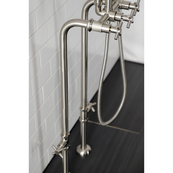 Kingston Sona CCK8408DX - Concord Freestanding Tub Faucet with Supply Line and Stop Valve, Brushed Nickel