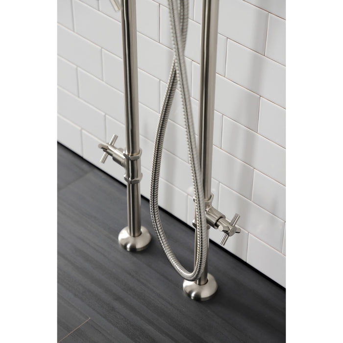 Kingston Sona CCK8408DX - Concord Freestanding Tub Faucet with Supply Line and Stop Valve, Brushed Nickel