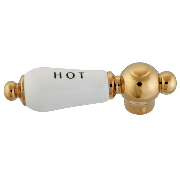 Kingston CCPL2CSH Porcelain Lever Handle (Hot Side), Polished Brass
