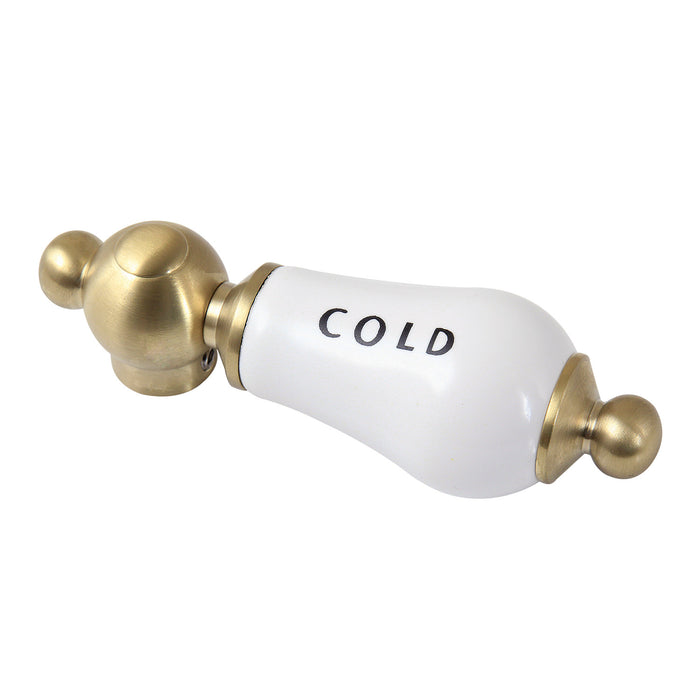 Kingston Vintage CCPL7C Porcelain Lever Handle (Cold Side), Brushed Brass
