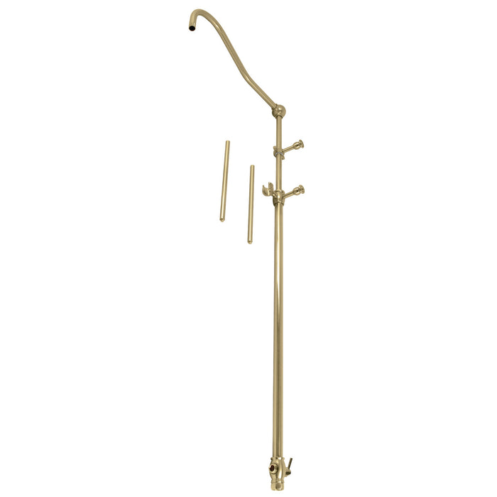 Kingston Heirloom CCR6177 - Vintage 60-Inch Add-On Shower with 17-Inch Shower Arm, Brushed Brass