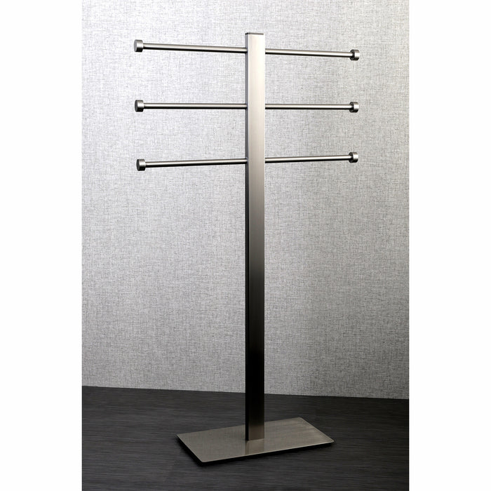 Kingston Sona CCS6028 - Edenscape 36-Inch Freestanding Pedestal T-Shape Towel Rack, Brushed Nickel