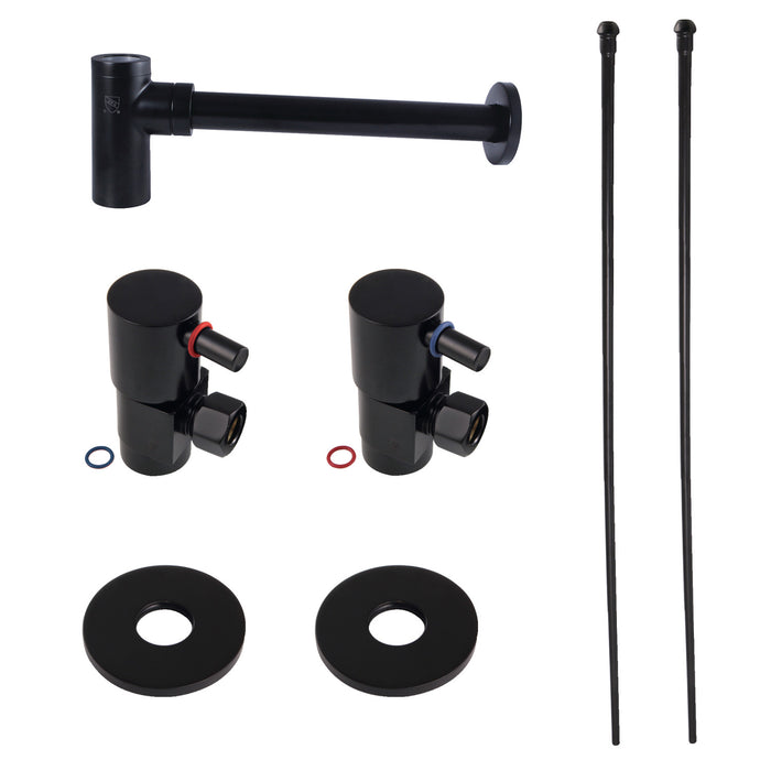 Kingston Sona CD43300DLLKB30 - Trimscape Modern Plumbing Sink Trim Kit with Bottle Trap, Matte Black