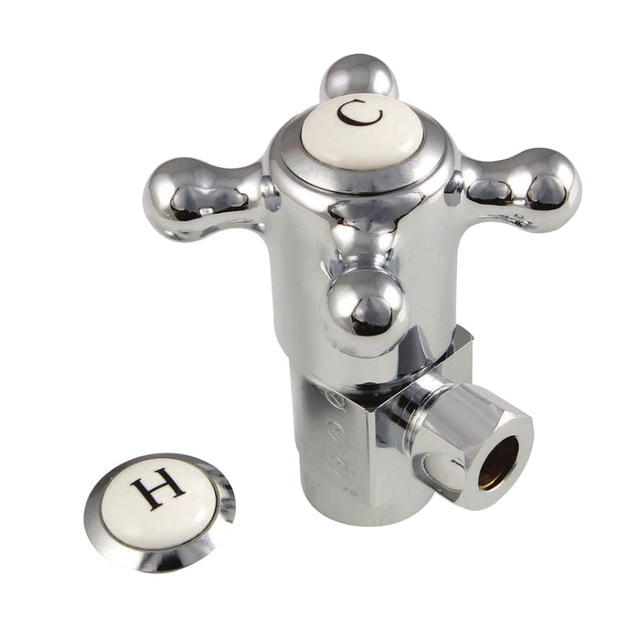Kingston Heirloom CD43301BX - Heritage 1/2-Inch FIP x 3/8-Inch O.D. Anti-Seize Deluxe Quarter-Turn Ceramic Hardisc Cartridge Angle Stop, Polished Chrome